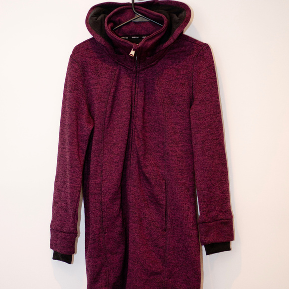 Kenneth Cole Tops - Kenneth Cole Purple Extra Long Full Zip Up Hoodie